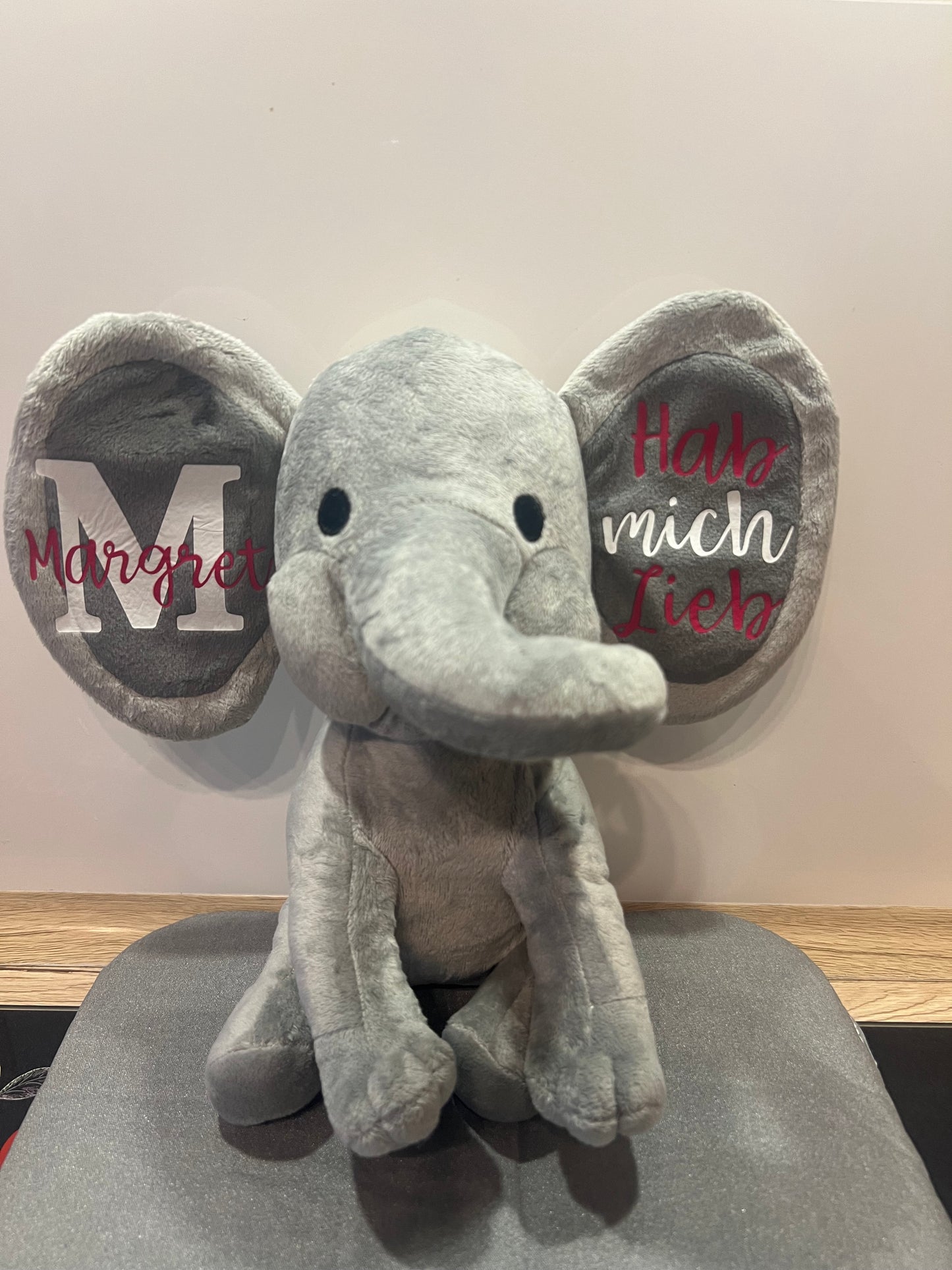 Personalisierten Elefant, zur Geburt oder Taufe