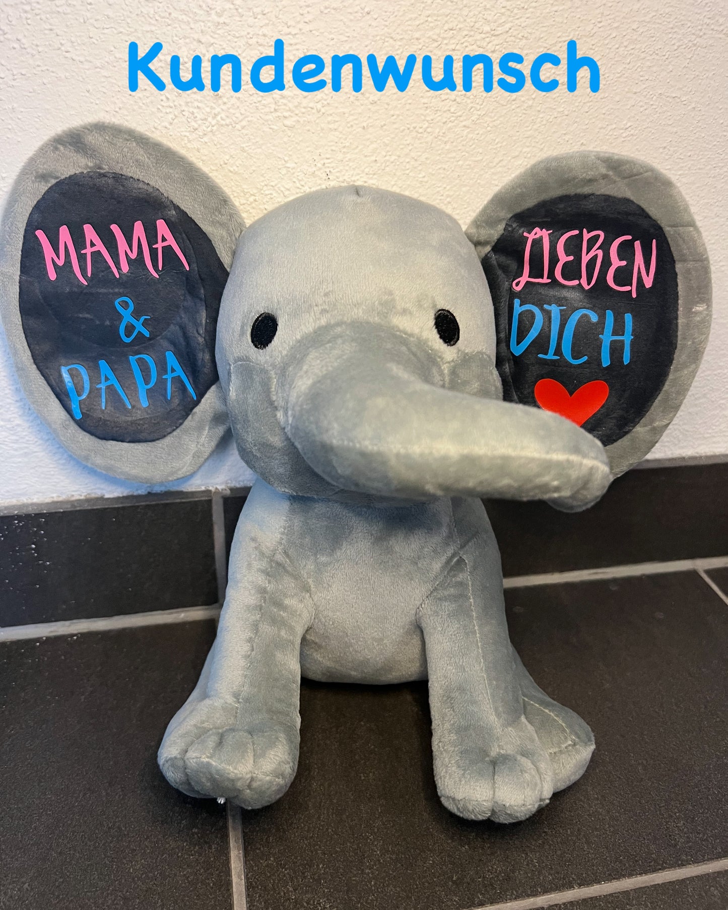 Personalisierten Elefant, zur Geburt oder Taufe