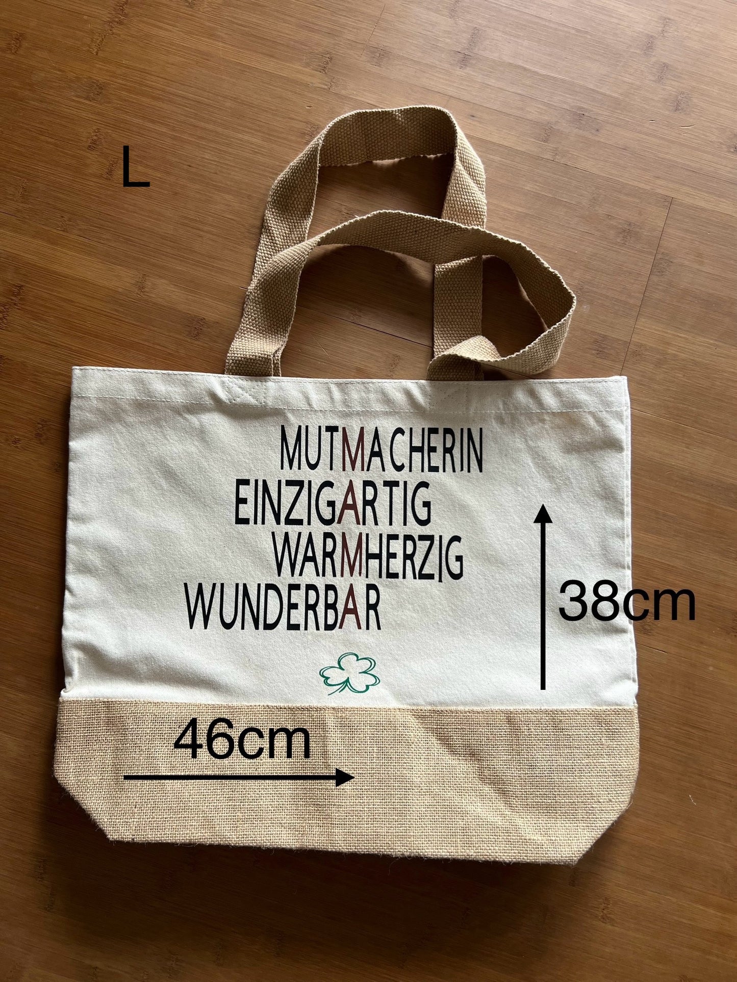Baumwoll-Umhängetasche mit Juteboden – Handgefertigte Vielseitigkeit in zwei Größen