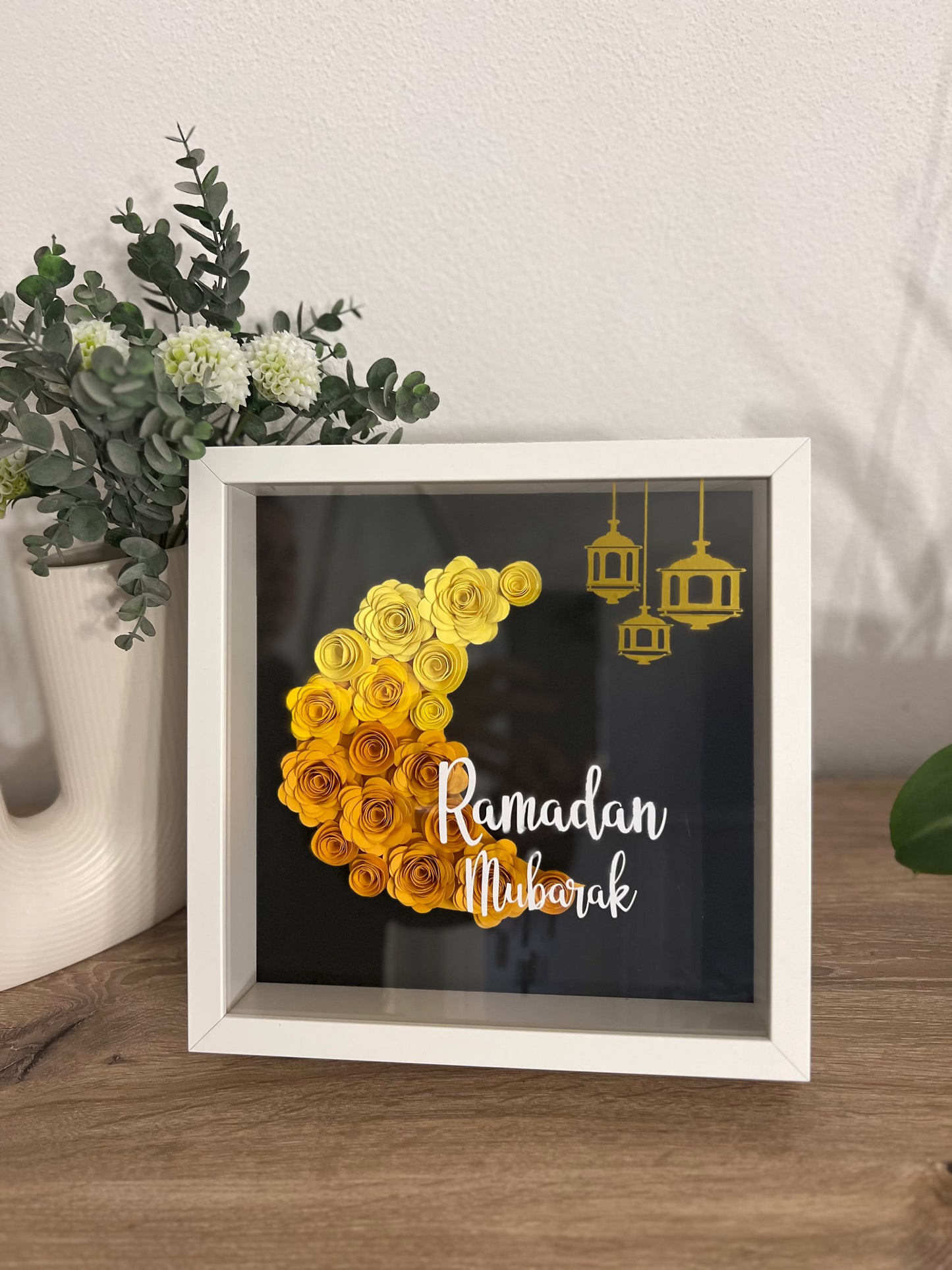 Bilderrahmen Ramadan Mubarak, 3D, Schattenrahmen, Eid Mubarak