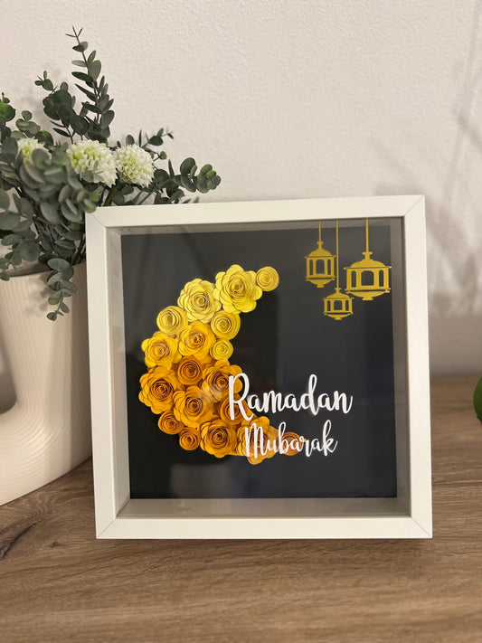 Bilderrahmen Ramadan Mubarak, 3D, Schattenrahmen, Eid Mubarak